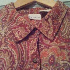 White Stag Velvety Psychedelic Floral Shirt - XL